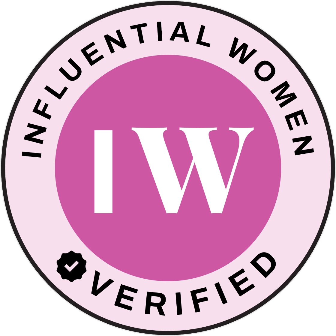 Influential Women Verified recognition emblem